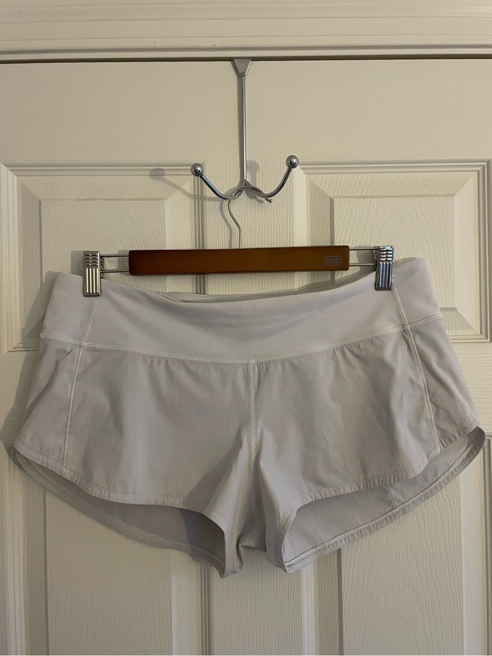 Lululemon White Speed Up Lined Running Shorts Size 8 Athletic Activewear Gym